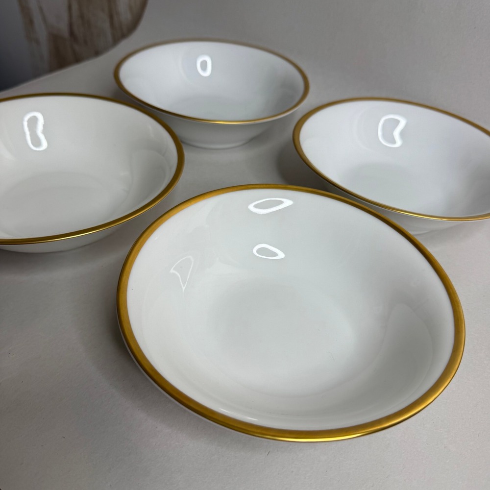 E. Camag Bavaria The Empire Gold Rimmed White Porcelain Small Bowls Set of 4